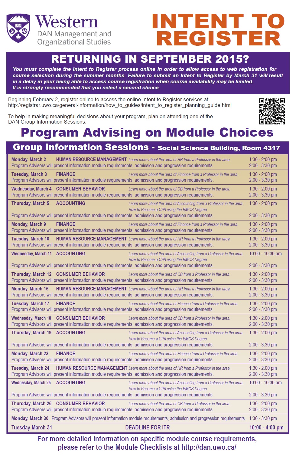 ITR Group Info Session Poster