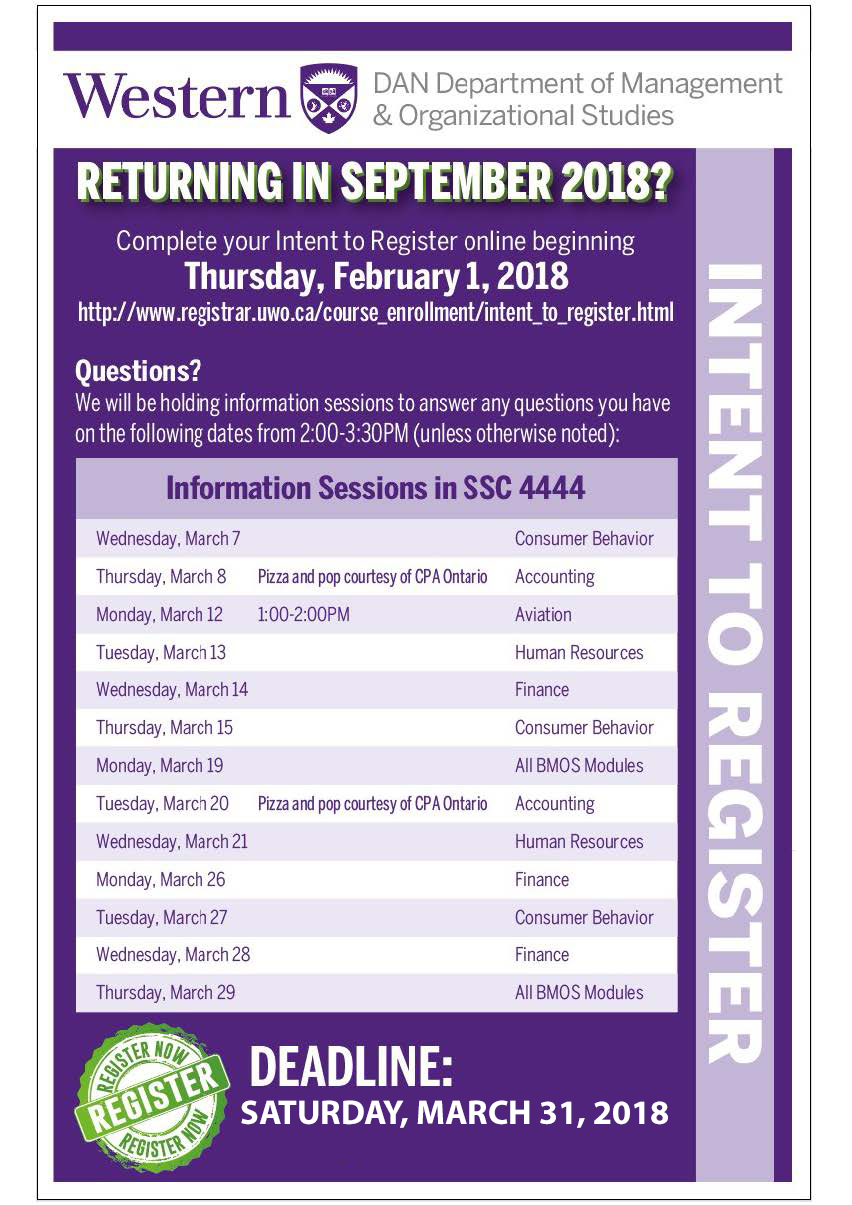 DAN Management Intent to Register dates