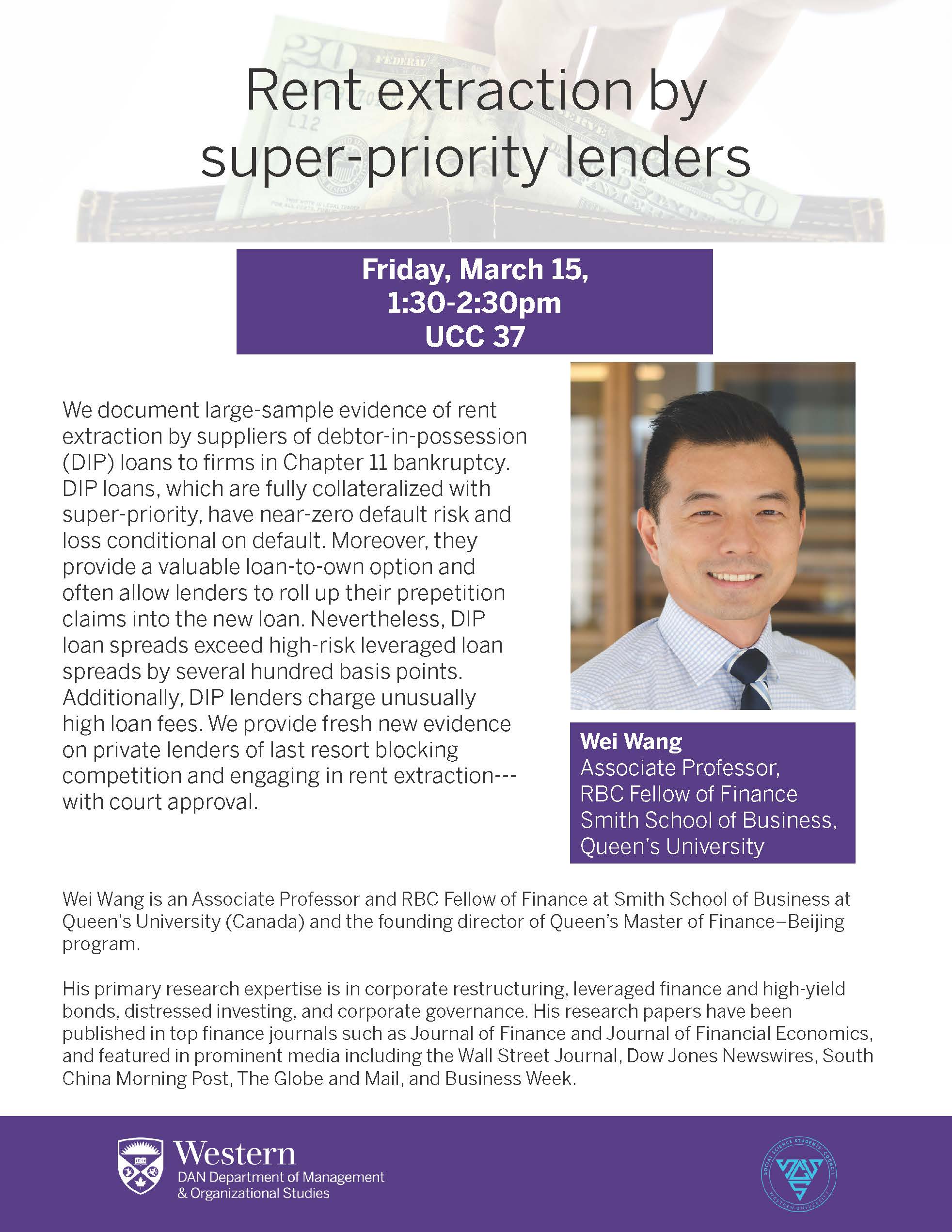 Guest Speaker: Wei Wang on March 15, 2019