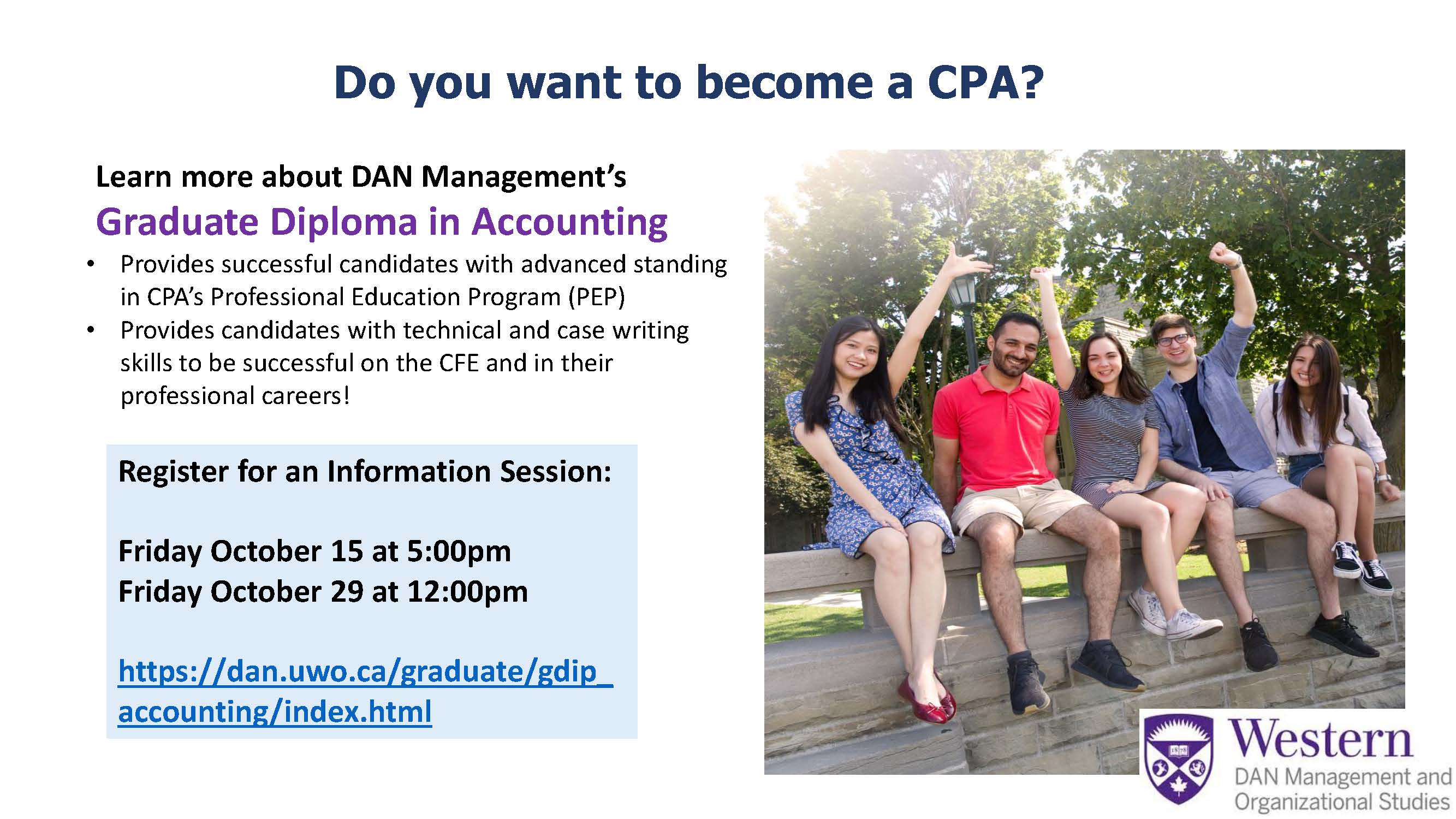 Graduate Diploma in Accounting Information Sessions